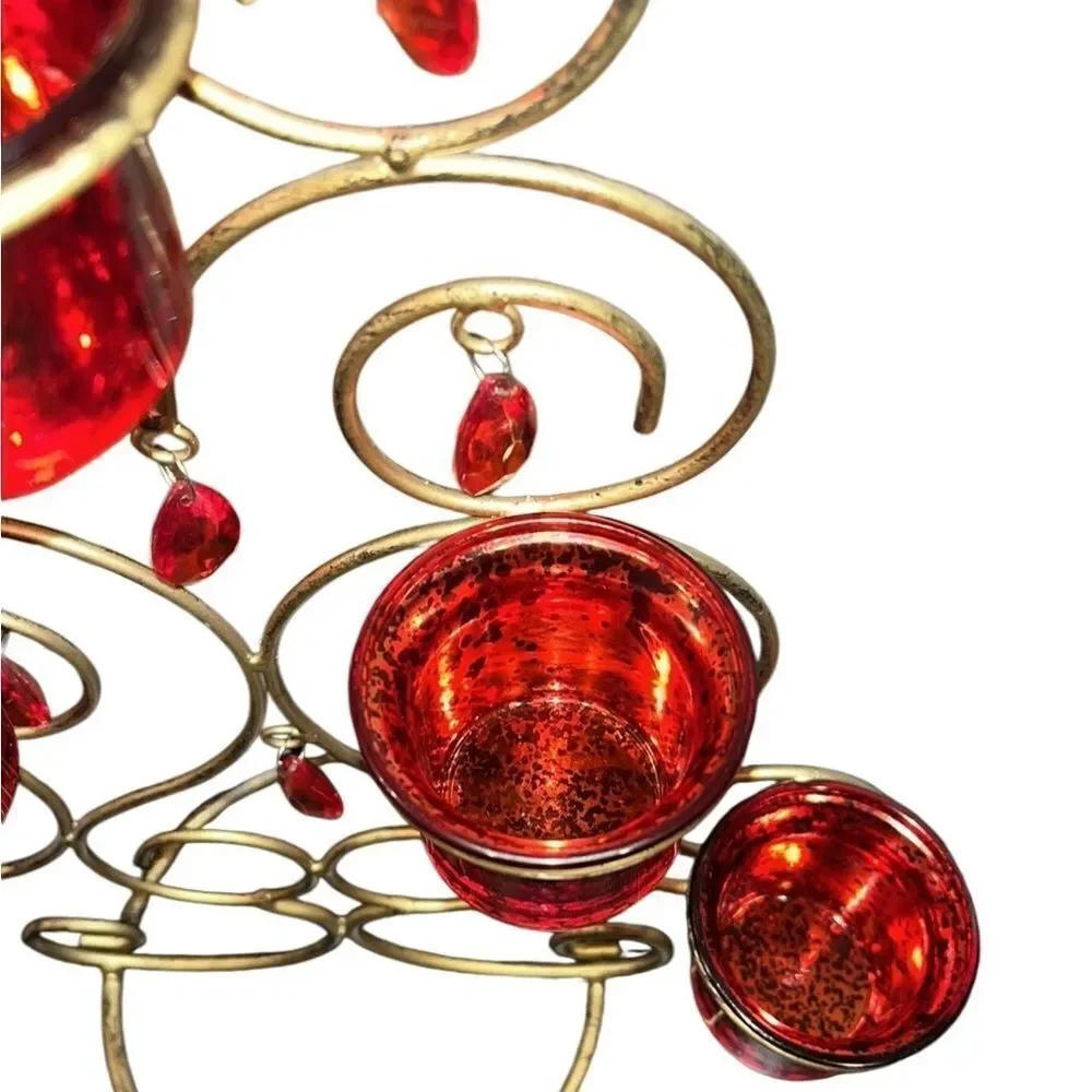 Rustic Metal Christmas Tree Candle Holder